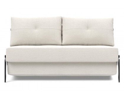 Innovation Living Cubed Full Size Sofa Bed with Alu Legs - 574 Vivus Dusty Off White