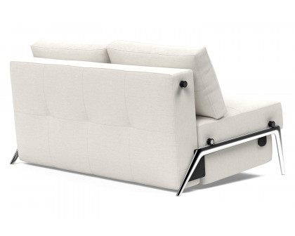 Innovation Living Cubed Full Size Sofa Bed with Alu Legs - 574 Vivus Dusty Off White