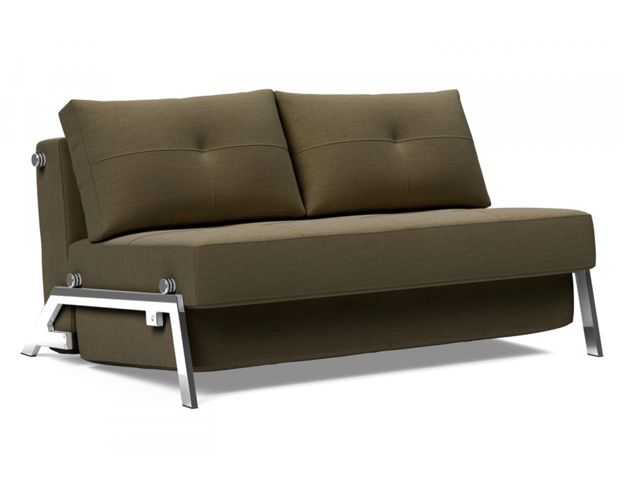 Innovation Living Cubed Full Size Sofa Bed with Chrome legs - 575 Vivus Dusty Olive