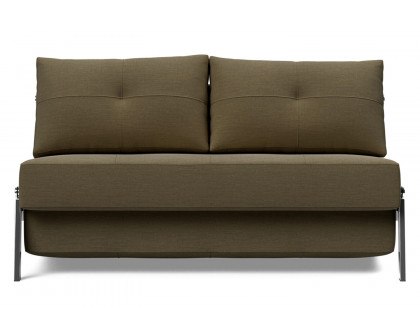 Innovation Living Cubed Full Size Sofa Bed with Chrome legs - 575 Vivus Dusty Olive