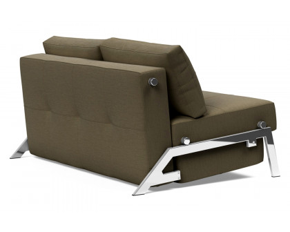 Innovation Living Cubed Full Size Sofa Bed with Chrome legs - 575 Vivus Dusty Olive