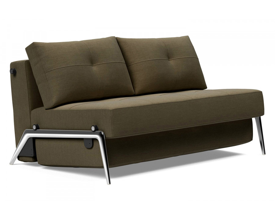 Innovation Living Cubed Full Size Sofa Bed with Alu Legs - 575 Vivus Dusty Olive