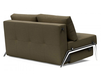 Innovation Living Cubed Full Size Sofa Bed with Alu Legs - 575 Vivus Dusty Olive