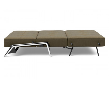 Innovation Living Cubed Full Size Sofa Bed with Alu Legs - 575 Vivus Dusty Olive