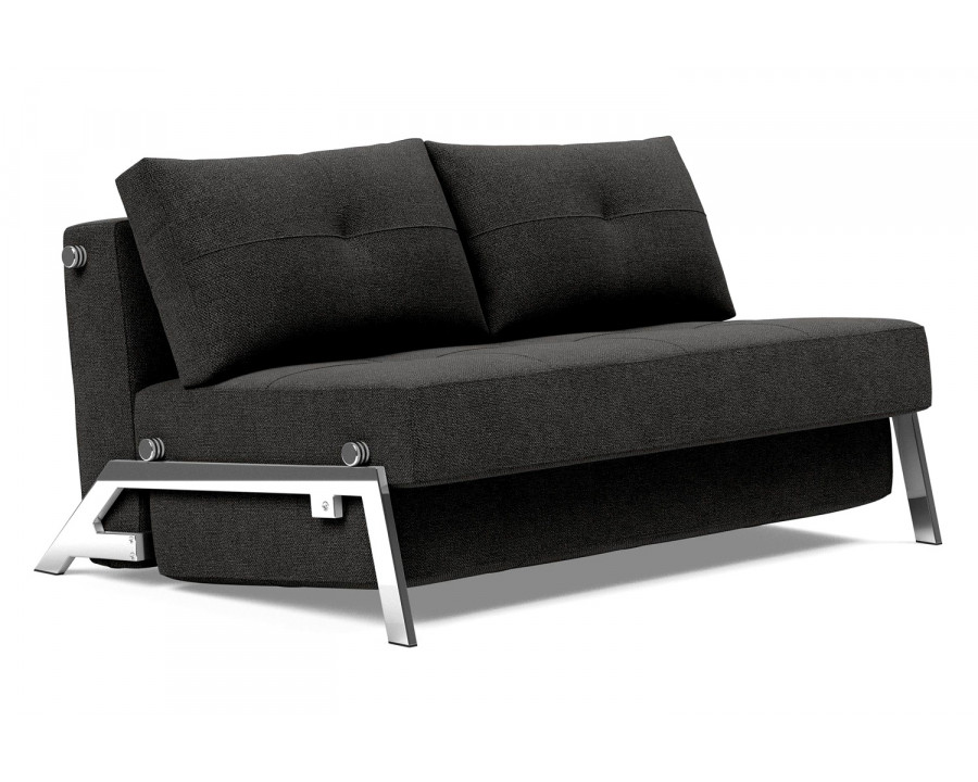 Innovation Living Cubed Full Size Sofa Bed with Chrome legs - 577 Kenya Dark Gray