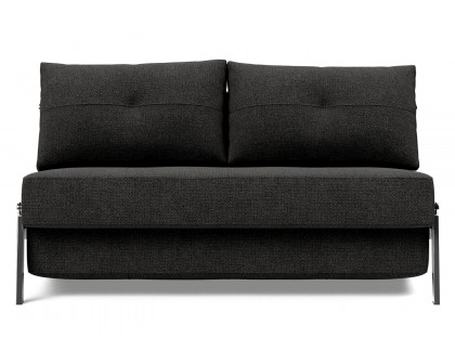 Innovation Living Cubed Full Size Sofa Bed with Chrome legs - 577 Kenya Dark Gray