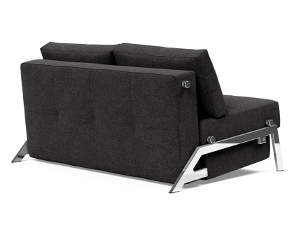 Innovation Living Cubed Full Size Sofa Bed with Chrome legs - 577 Kenya Dark Gray