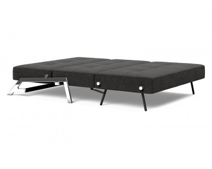 Innovation Living Cubed Full Size Sofa Bed with Chrome legs - 577 Kenya Dark Gray