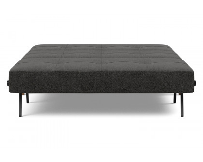 Innovation Living Cubed Full Size Sofa Bed with Dark Wood Legs - 577 Kenya Dark Gray