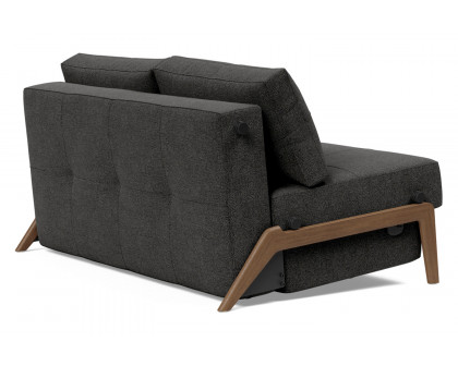 Innovation Living Cubed Full Size Sofa Bed with Dark Wood Legs - 577 Kenya Dark Gray