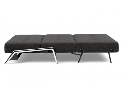 Innovation Living Cubed Full Size Sofa Bed with Alu Legs - 577 Kenya Dark Gray