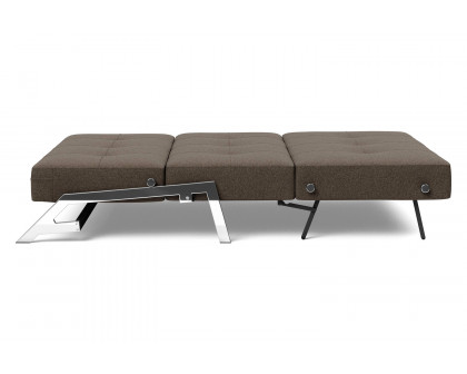 Innovation Living Cubed Full Size Sofa Bed with Chrome legs - 578 Kenya Taupe