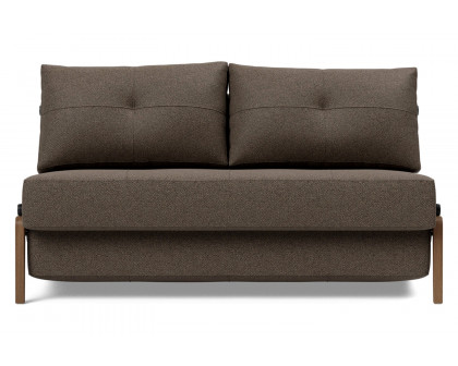 Innovation Living Cubed Full Size Sofa Bed with Dark Wood Legs - 578 Kenya Taupe