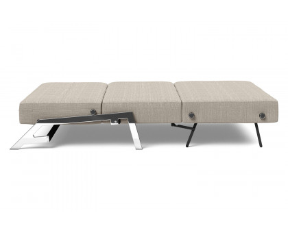 Innovation Living Cubed Full Size Sofa Bed with Chrome legs - 579 Kenya Gravel