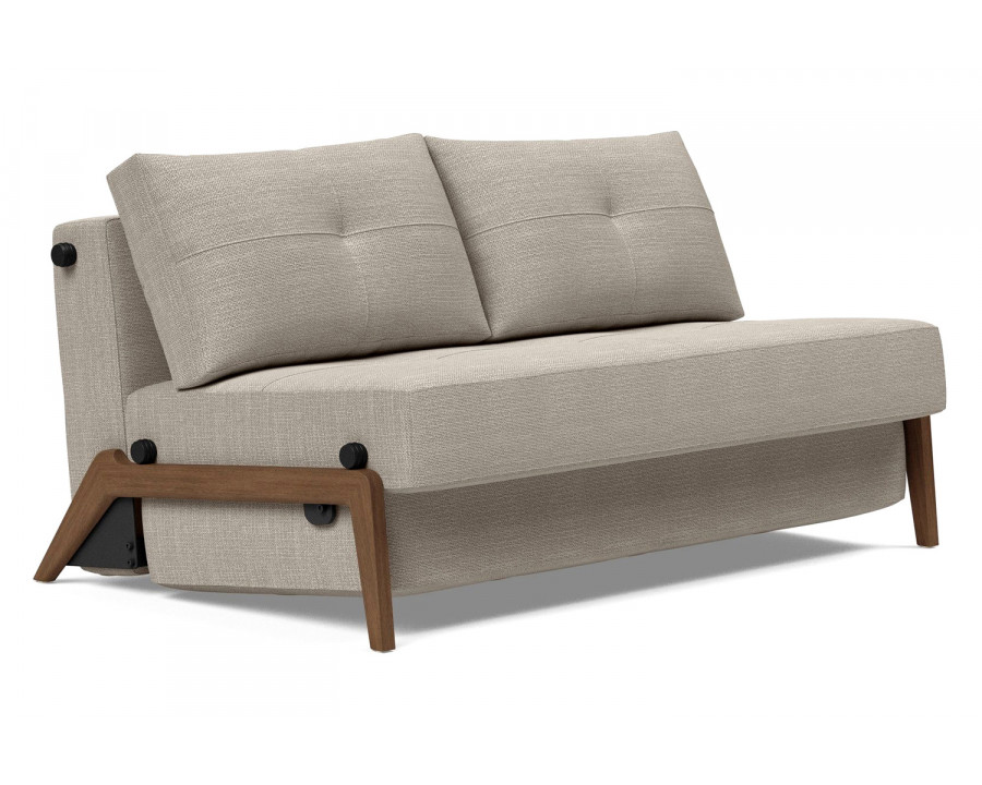 Innovation Living Cubed Full Size Sofa Bed with Dark Wood Legs - 579 Kenya Gravel