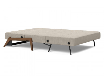 Innovation Living Cubed Full Size Sofa Bed with Dark Wood Legs - 579 Kenya Gravel