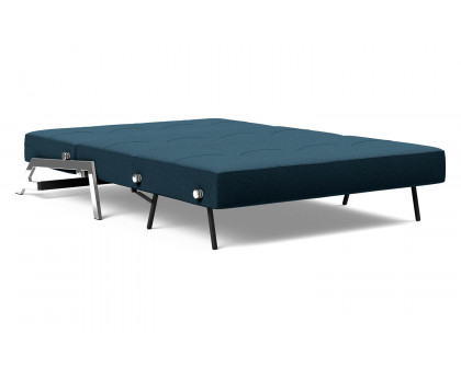 Innovation Living Cubed Full Size Sofa Bed with Chrome legs - 580 Argus Navy Blue