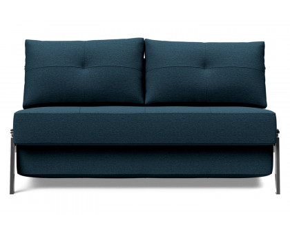 Innovation Living Cubed Full Size Sofa Bed with Chrome legs - 580 Argus Navy Blue