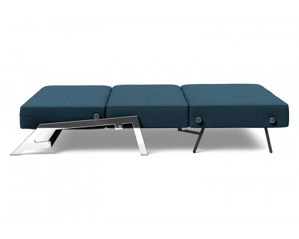 Innovation Living Cubed Full Size Sofa Bed with Chrome legs - 580 Argus Navy Blue