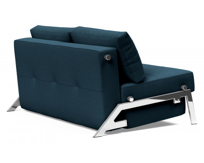 Innovation Living Cubed Full Size Sofa Bed with Chrome legs - 580 Argus Navy Blue