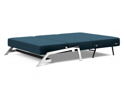 Innovation Living Cubed Full Size Sofa Bed with Chrome legs - 580 Argus Navy Blue