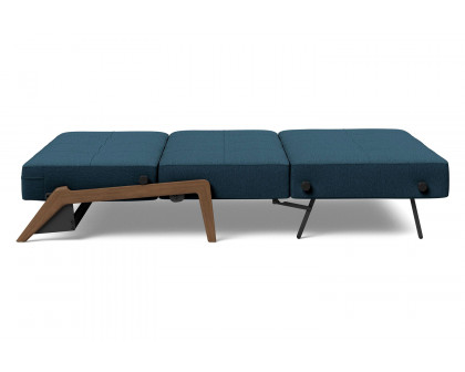 Innovation Living Cubed Full Size Sofa Bed with Dark Wood Legs - 580 Argus Navy Blue