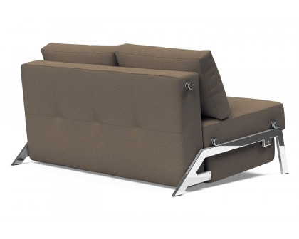 Innovation Living Cubed Full Size Sofa Bed with Chrome legs - 585 Argus Brown