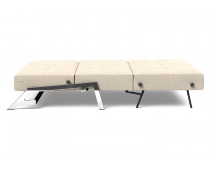 Innovation Living Cubed Full Size Sofa Bed with Chrome legs - 586 Phobos Latte