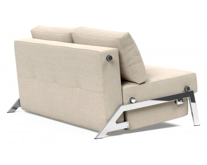 Innovation Living Cubed Full Size Sofa Bed with Chrome legs - 586 Phobos Latte