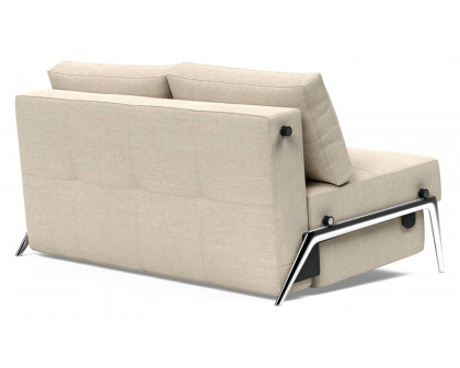 Innovation Living Cubed Full Size Sofa Bed with Alu Legs - 586 Phobos Latte