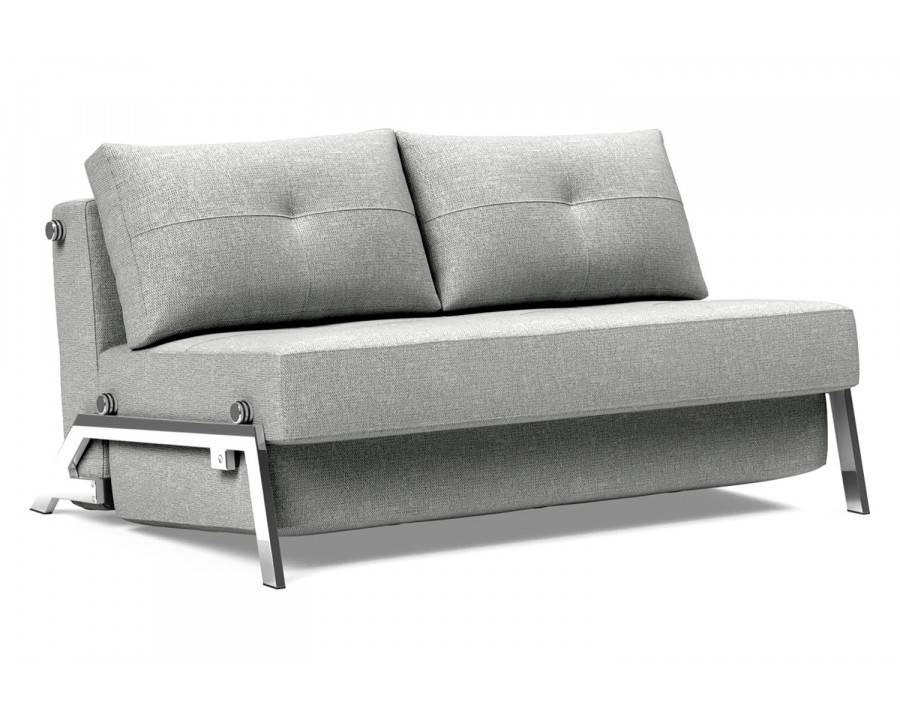 Innovation Living Cubed Full Size Sofa Bed with Chrome legs - 590 Micro Check Gray