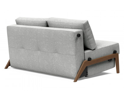 Innovation Living Cubed Full Size Sofa Bed with Dark Wood Legs - 590 Micro Check Gray