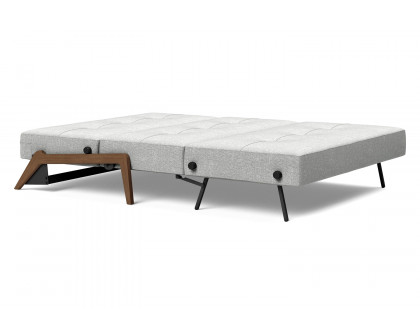 Innovation Living Cubed Full Size Sofa Bed with Dark Wood Legs - 590 Micro Check Gray