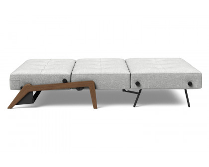 Innovation Living Cubed Full Size Sofa Bed with Dark Wood Legs - 590 Micro Check Gray