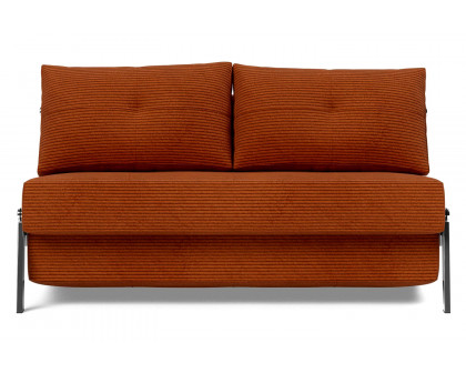 Innovation Living Cubed Full Size Sofa Bed with Chrome legs - 595 Corduroy Burnt Orange