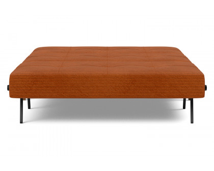 Innovation Living Cubed Full Size Sofa Bed with Dark Wood Legs - 595 Corduroy Burnt Orange