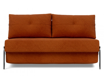 Innovation Living Cubed Full Size Sofa Bed with Alu Legs - 595 Corduroy Burnt Orange