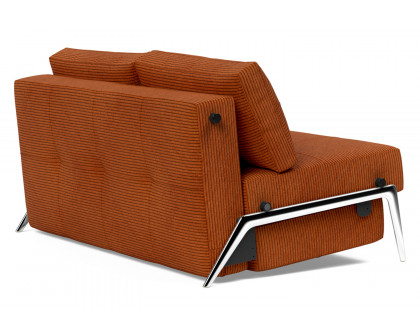 Innovation Living Cubed Full Size Sofa Bed with Alu Legs - 595 Corduroy Burnt Orange