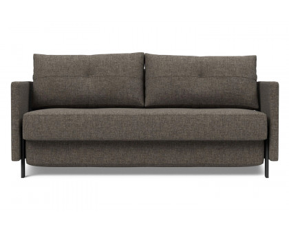 Innovation Living Cubed Queen Size Sofa Bed with Arms - 216 Flashtex Dark Gray