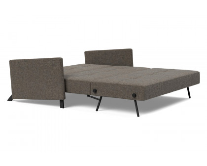 Innovation Living Cubed Queen Size Sofa Bed with Arms - 216 Flashtex Dark Gray