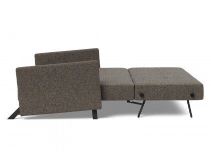 Innovation Living Cubed Queen Size Sofa Bed with Arms - 216 Flashtex Dark Gray