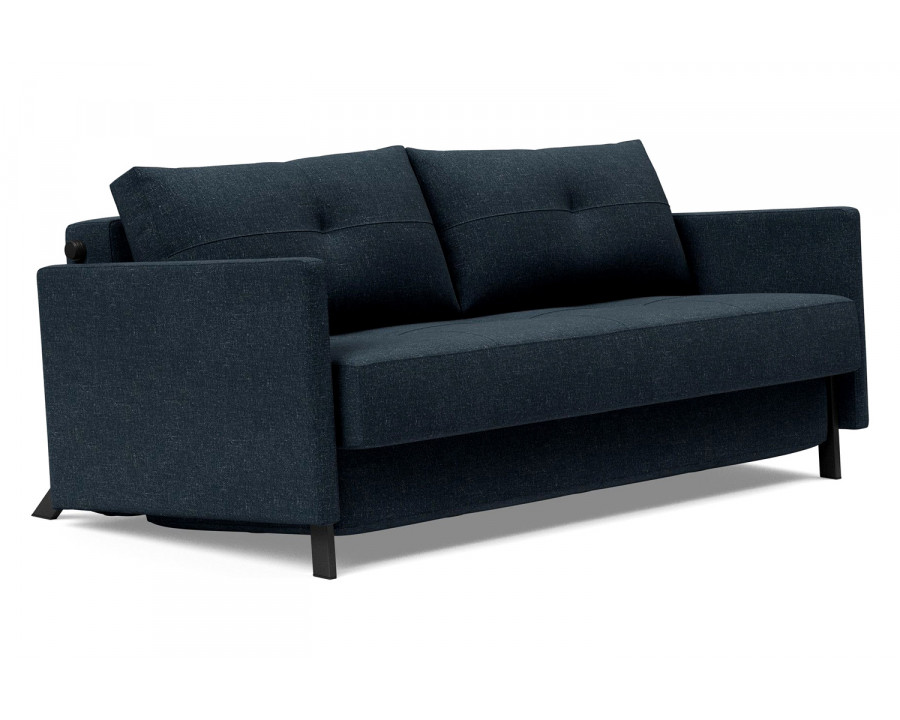 Innovation Living Cubed Queen Size Sofa Bed with Arms - 515 Nist Blue