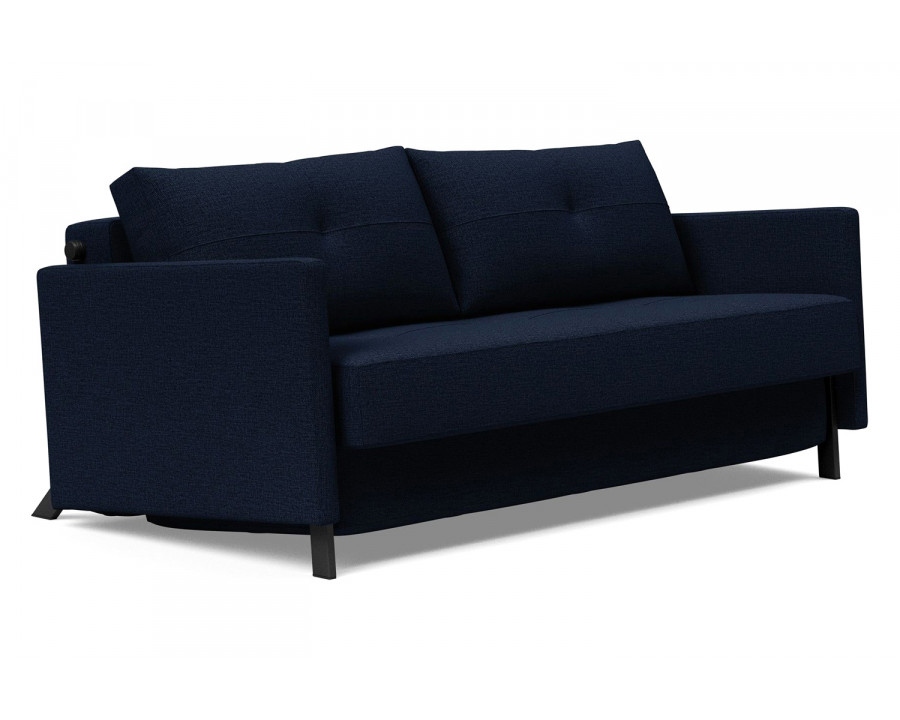 Innovation Living Cubed Queen Size Sofa Bed with Arms - 528 Mixed Dance Blue