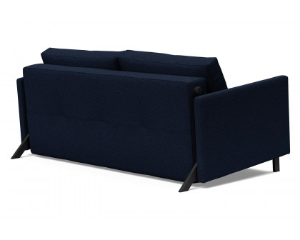 Innovation Living Cubed Queen Size Sofa Bed with Arms - 528 Mixed Dance Blue