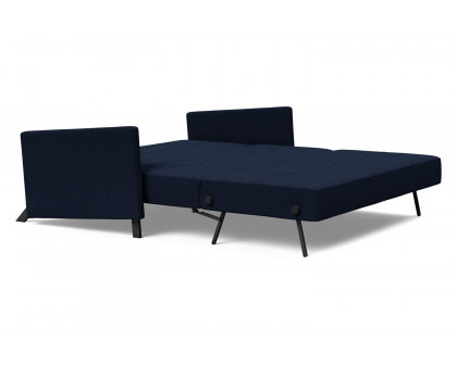 Innovation Living Cubed Queen Size Sofa Bed with Arms - 528 Mixed Dance Blue