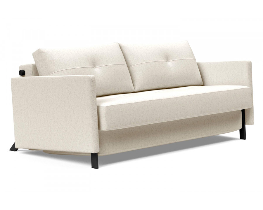 Innovation Living Cubed Queen Size Sofa Bed with Arms - 531 Bouclé Off White