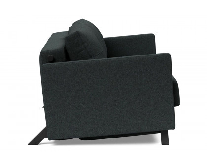 Innovation Living Cubed Queen Size Sofa Bed with Arms - 534 Bouclé Black Raven