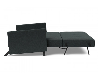 Innovation Living Cubed Queen Size Sofa Bed with Arms - 534 Bouclé Black Raven