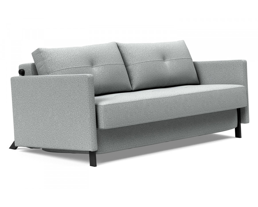 Innovation Living Cubed Queen Size Sofa Bed with Arms - 538 Melange Light Gray