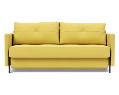 Innovation Living Cubed Queen Size Sofa Bed with Arms - 554 Soft Mustard Flower